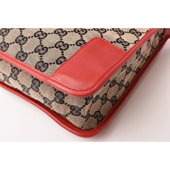 Gucci Shoulder Bag GG Blue Beige Red - Picture 5 of 11